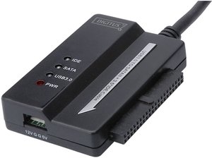 Przejściówka, adapter USB, SATA, IDE Digitus DA-70325, [1x złącze męskie USB-A 3.2 (USB 3.0) - 1x złącze żeńskie SATA 15+7-pin, złącze żeńskie IDE 40-pin, złącze żeńskie IDE 44-pin]