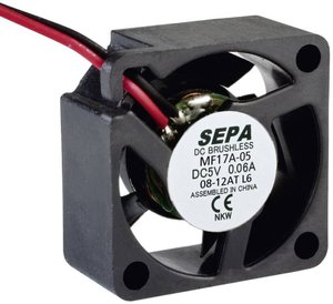 Wentylator osiowy SEPA MF17A05, 5 V/DC, 0.9 m³/h, (D x S x W) 17 x 8 x 17 mm