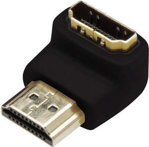 Przejściówka, adapter kątowy HDMI Digitus AK-330502-000-S AK-330502-000-S, [1x złącze męskie HDMI - 1x złącze żeńskie HDMI]