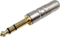 Złącze męskie jack 6,35 mm TRU COMPONENTS 1409075, złocony, złącze męskie proste, 1 szt.