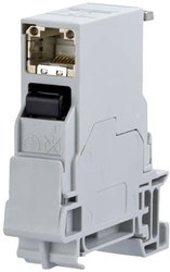Przemysłowa szyna zaciskowa E-DAT TS35 + wkładka gniazda RJ45 kat.6 klasa EA, T568B Gniazdo sieciowe Metz Connect 1401806113KE