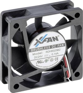 Wentylator osiowy X-Fan RDH6025B2, 24 V/DC, 33 m³/h, (D x S x W) 60 x 60 x 25 mm