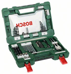 Zestaw wierteł i bitów V-Line, 68 szt., nóż składany, drążek magnetyczny, śrubokręt kątowy Komplet wierteł uniwersalnych TiN 68 szt. Bosch Accessories V-Line 2607017191