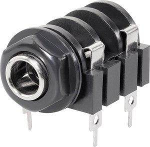 Złącze męskie jack 6,35 mm 1109016 BKL Electronic 1109016 złącze żeńskie do wbudowania poziomego Ilość styków: 2 mono czarny 1 szt.