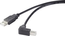 Kabel połączeniowy Renkforce USB 2.0 [1x wtyk USB 2.0 A - 1x wtyk USB 2.0 B], 0,50 m, czarny Kabel USB Renkforce, USB 2.0, Złącze męskie USB-A, Złącze męskie USB-B, 0.5 m