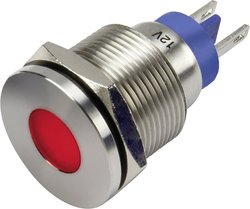 Lampka sygnalizacyjna LED TRU COMPONENTS GQ19F-D/J/R/12V/S 1302112, 12 V/DC, 19 mm