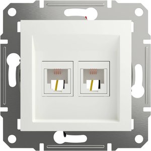 Schneider Electric, gniazdo telefoniczne RJ11 2-drożne podtynkowe, białe, Asfora, EPH4270121D Schneider Electric   Gniazdo telefoniczne RJ11  Asfora biały (RAL 9003) EPH4270121D