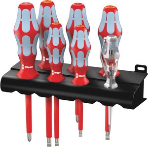 Zestaw wkrętaków VDE 3160i / 7 ze stali nierdzewnej 7 szt. Zestaw wkrętaków Wera 3160 i/7 Rack 05022728001