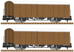 Wagon towarowy Fleischmann 826213 Zestaw N składający się z 2 krytych wagonów towarowych DB AG