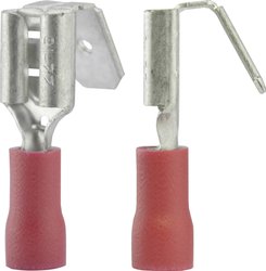 Konektor żeński, dodatkowa izolacja PCW, rozgałęzienie, 6.3x0.8 mm, 0.5-1.0 mm2, czerwon