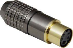 Złącze męskie DIN miniaturowe  0204023 BKL Electronic 0204023 złącze żeńskie proste Ilość styków: 4  czarny 1 szt.