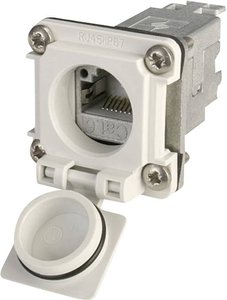 złącze żeńskie chassis do wbudowania RJ45 Telegärtner J00020A0481 Ilość styków: 8P8C 1 szt.