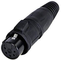 Złącze męskie XLR Rean AV RCX5F-Z-002-1 RCX5F-Z-002-1, mosiądz, złącze żeńskie proste, 1 szt.