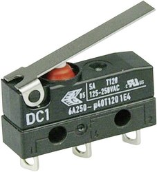 Mikroprzełącznik DC1C-A1LC 250 V/AC 6 A 1 x wł/(wł) ZF IP67 chwilowy 1 szt.
