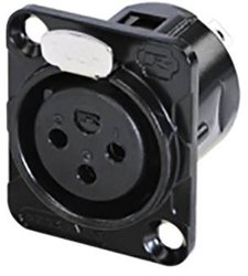 Złącze męskie XLR Rean AV RC3FDL-B RC3FDL-B, złącze żeńskie do wbudowania, 1 szt.