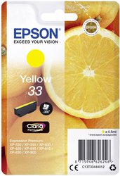 Epson atrament T3344, 33 tusz oryginalny  Żółty C13T33444012