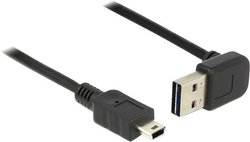 Przejściówka Delock ze złącza męskiego obustronnego / kątowego EASY-USB 2.0 na złącze męskie mini USB 2.0 2 m Kabel USB Delock, USB 2.0, Złącze męskie USB-A, Złącze męskie USB Mini-B, 2.00 m