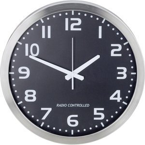 M601508 Sterowany radiowo Zegar ścienny 40 cm  aluminiowy