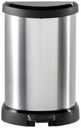 DECO Kosz METALLIC',S 15 L z pedałem, czarny / srebrny metalik Kosz na śmieci Curver DECO Bin 240568,15 l, 1 szt.