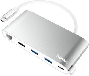 Stacja dokująca do laptopa USB-C® Hama Stacja dokująca do laptopa USB-C® 00200111 Pasuje do produktów marki: uniwersalny  z funkcją ładowania, zasilanie USB-C®