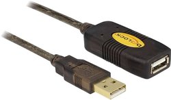 Kabel USB Delock, USB 2.0, Złącze męskie USB-A, Złącze żeńskie USB-A, 30.00 m