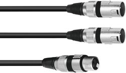 Przejściówka Omnitronic 30225206 [1x złącze żeńskie XLR 3 pin - 2x złącze męskie XLR 3 pin] 3.00 m