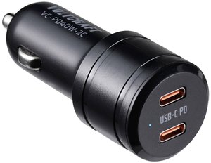 VOLTCRAFT VC-PD40W-2C Ładowarka USB  samochód osobowy Maksymalne natężenie wyjściowe 3 A Ilość wyjść: 2 x USB-C USB Power Delivery (USB-PD)