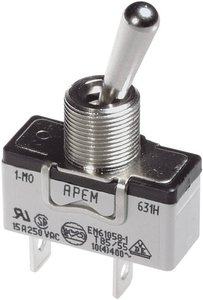 Przełącznik dźwigienkowy APEM 639NH/2 639NH/2, 1 x wł/wył/wł, 250 V/AC, 10 A, 1 szt.