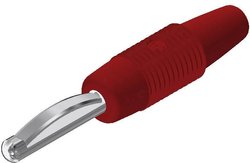 Wtyk bananowy SKS Hirschmann VON 20, O 4 mm, 1.5 mm2, 16 A 60 V/DC, czerwony