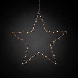 Konstsmide 1200-663 Obraz LED do zawieszenia w oknie Gwiazda bursztynowy LED miedziany  Timer, z przełącznikiem