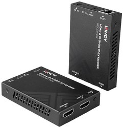 Lindy 38398 Wzmacniacz mocy audio/wideo Nadajnik i odbiornik AV Czarny Ekstender HDMI HDMI LINDY 38398, 150 m