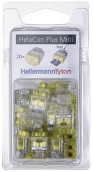 HellermannTyton 148-90054 Złącze zaciskowe HCPM-2-Blister-PC-CL/YE (20), PIN: 2, 450 V, 24 A, 20 szt.