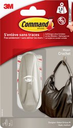 Średni designerski haczyk Command™ o metalowym wyglądzie Hak samoprzylepny 3M  17081BNFGN 1 szt.