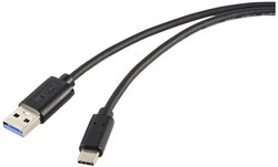 Renkforce Kabel USB USB 3.2 Gen2 Złącze męskie USB-C®, Złącze męskie USB-A 10 GBit/s Kabel USB Renkforce RF-5720404, USB 3.2 Gen2, Złącze męskie USB-C®, Złącze męskie USB-A, 1.00 m