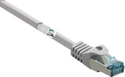 Kabel LAN Renkforce RF-5224656, 1 szt., RJ45, CAT 6a, S/FTP, 20.00 m, szary