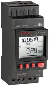 Müller 23823 Przekaźnik - sterownik czasowy na szynę DIN SC 18.10 easy 24V ACDC, cyfrowy, 1 kanał