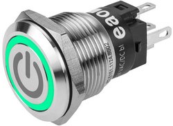 EAO 82-5151.1133.B002 Seria 82 Podświetlany przycisk Mom 19mm Zielony 12V Term Przycisk eao 82-5151.1133.B002, 19.10 mm, 1 szt.
