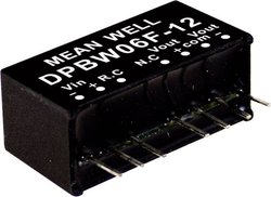 Moduły przetwornicy MEANWELLL DC/DC serii DPBW06 SIP/SIL8 Obudowa Podwójne wyjście Stosunek napięcia wejściowego: 4:1 Moc: sterowana 6W Moduł przetwornicy DC/DC Mean Well DPBW06G-05 DPBW06G-05, 6 W, 600 mA, 1 szt.