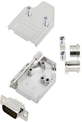 Zestaw listew męskich D-Sub TRU COMPONENTS TCMHDM3509HDP15K 7709868, rzędy: 3, styki: 15, 35 °, 1 szt.