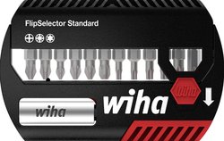 Zestaw bitów FlipSelector Standard 25 mm Phillips, Pozidriv, TORX 15 szt. 1/4'' C6,3 z zaczepem na pasek (39060) Bity Wiha FlipSelector 39060 1 szt. krzyżakowy Phillips, krzyżakowy Pozidriv, TORX