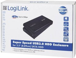 Obudowa dysku twardego 3,5'' (8,9 cm) 3.5 cal LogiLink UA0107, USB 3.2 Gen 1 (USB 3.0)