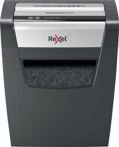 Rexel Momentum X410 Niszczarka 10 ark. Cięcie na drobne elem. 4 x 28 mm P-4 23 l Niszczy także spinacze do papieru, zszywki