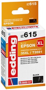 Edding Tusz Zamiennik Epson 35XL, T3591 Czarny  atrament Edding EDD-615 18-615, 1 szt.