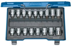 Zestaw końcówek klucza nasadowego 1/2'', 17 szt. Nasadka zestaw Gedore  6129520 1/2'' (12.5 mm)