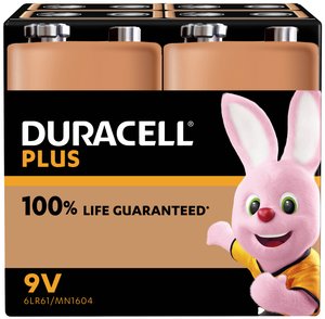 Bateria 9 V Duracell MN1604 Plus, alkaliczno-manganowe, 4 szt.