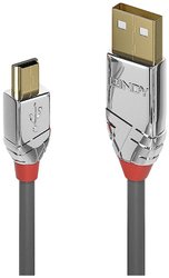 Kabel USB LINDY, USB 2.0, Złącze męskie USB-A, Złącze męskie USB Mini-B, 0.50 m
