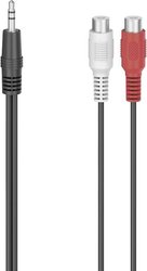 Hama 00205185  Cinch / Jack Audio Przejściówka, adapter [1x złącze męskie jack 3,5 mm - 2x złącze żeńskie RCA/cinch] czarny