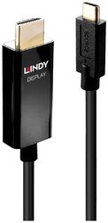 Lindy 43291 Adapter kabla wideo 1m USB Type-C HDMI Type A (Standard) Czarny Kabel LINDY 43291, 1.00 m