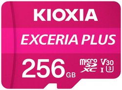 Karta pamięci microSDXC Kioxia EXCERIA PLUS, 256 GB, A1 Application Performance Class, UHS-I, v30 Video Speed Class