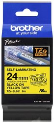 Taśma do nadruku, ekstra silny klej  Brother TZe TZESL651  Kolor taśmy: żółty Kolor nadruku:czarny 24 mm 8 m